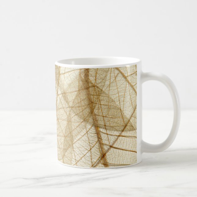 Mug Feuilles en dentelle beige crème pâle (Droite)