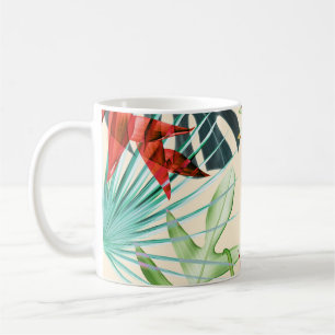 Mug Feuilles et fleurs tropicaux : Motif dynamique