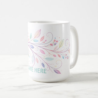 Mug Feuilles Florales Délicates