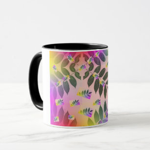 MUG FEUILLES RAINBOW