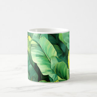 Mug Feuilles tropicales, botanique abstraite, jungle,
