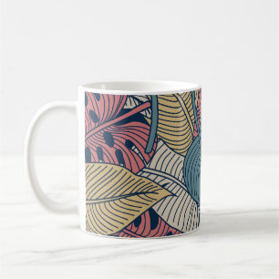 Mug Feuilles tropicaux, Arrière - plan Floral sans Sea