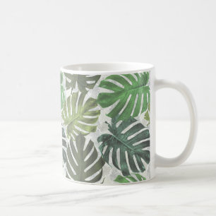 Mug feuilles tropicaux de Palm Monstera