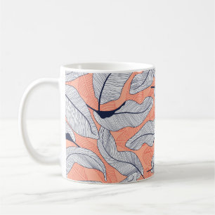 Mug Feuilles tropicaux, feuilles jungle sans soudure v