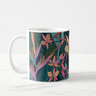Mug Feuilles tropicaux, fleurs : vintages.
