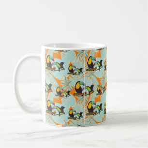 Mug Feuilles tropicaux toucan sans couture Motif