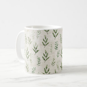 Mug Feuilles Vertes Crème