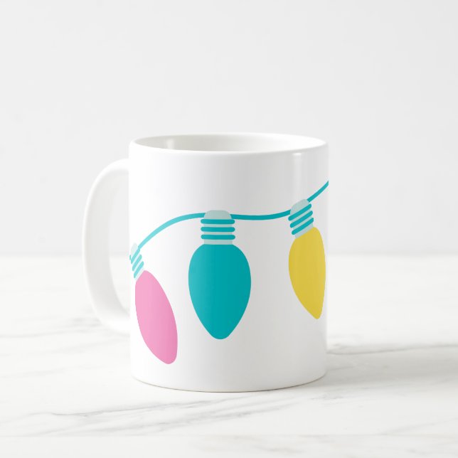 Mug Feux de Noël préppants personnalisés (Devant gauche)