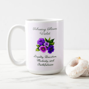 Mug Février Mois de naissance Violet Fleur Delicet Flo