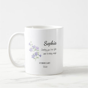 Mug Février Violet Anniversaire Personnalisé