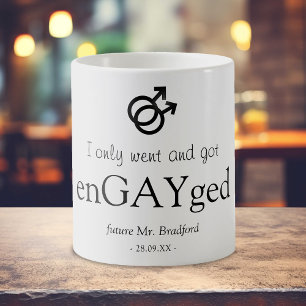 Mug Fiançailles drôles 'enGAYgées'