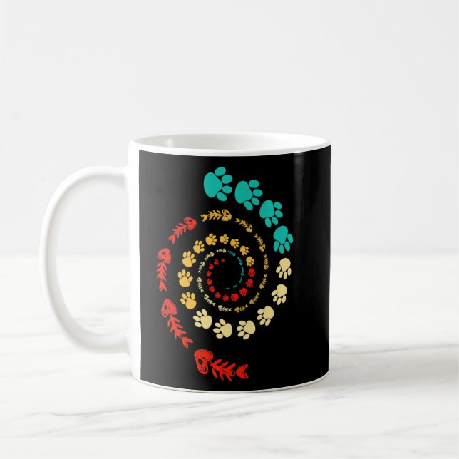 Mug Fibonacci Chat Paw ou Golden Ratio et Spirale ou W (Gauche)