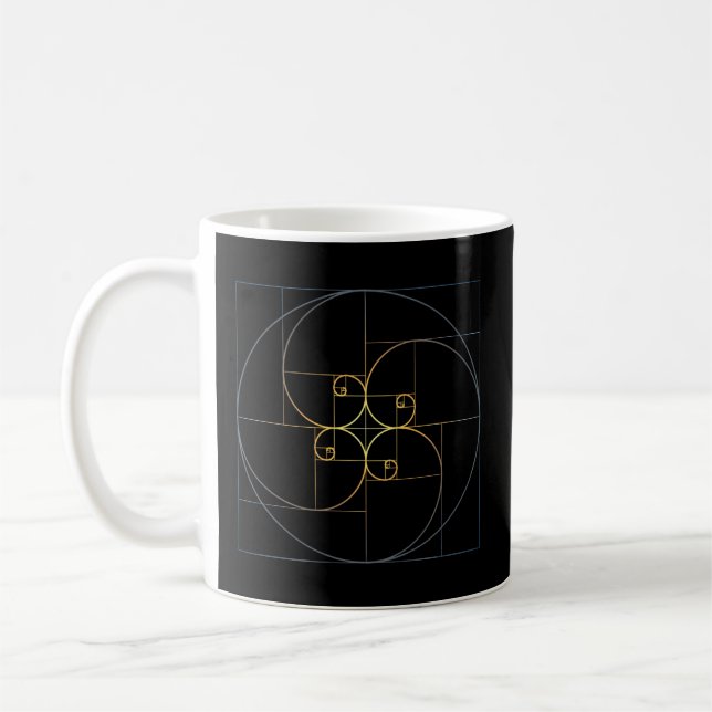 Mug Fibonacci Spiral Golden Ratio Géométrie Architectu (Gauche)