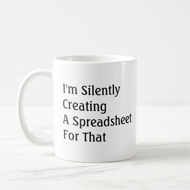 Mug Fiche comptable amusante Feuille de calcul Excel p (Gauche)