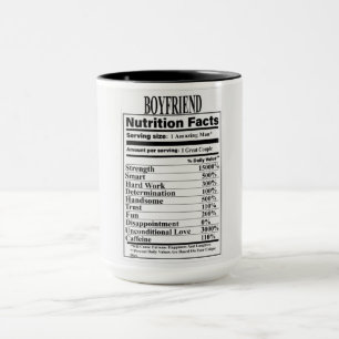 Mug Fiches nutritionnelles pour copain