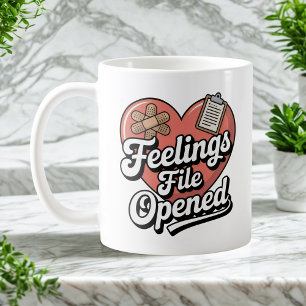 Mug Fichier de sentiments ouvert Humour de guérison