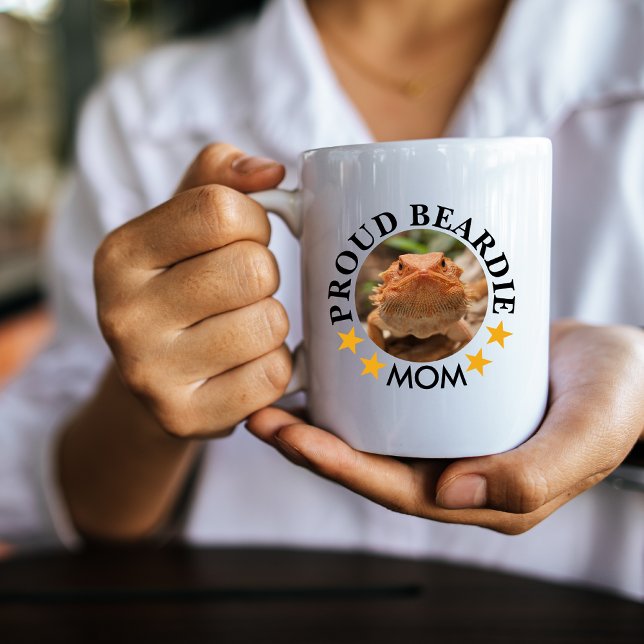 Mug Fier Beardie Maman Personnalisée Photo pour animal (Proud Beardie Mom Coffee Mug)