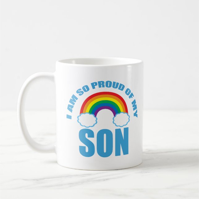Mug Fier de mon fils Gay pride arc-en-ciel Parent (Gauche)