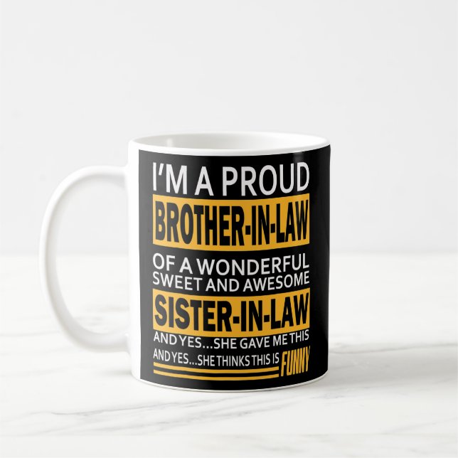 Mug Fier Frère En Droit Fête des pères De Soeur En (Gauche)