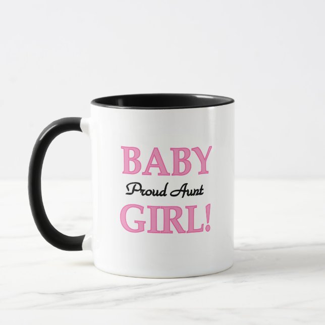 Mug Fier Tante Bébé Fille T-shirts et cadeaux (Gauche)
