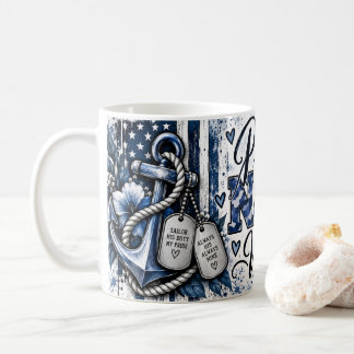 Mug Fière épouse de la Marine ancrée dans l'amour naut