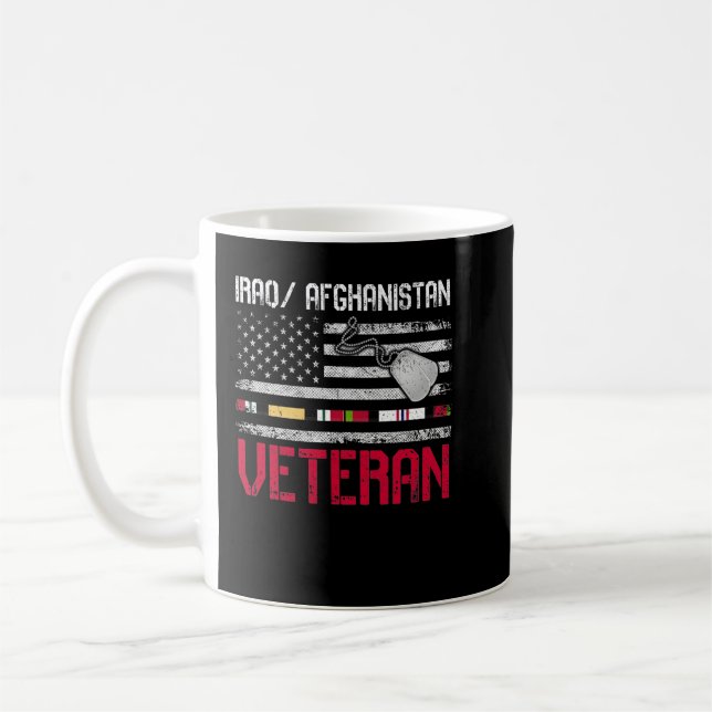 Mug Fière Irak Afghanistan Vétérinaire Drapeau américa (Gauche)