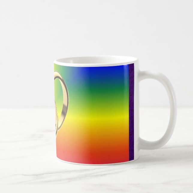Mug Fierté d'arc-en-ciel avec des alliances d'or (Droite)