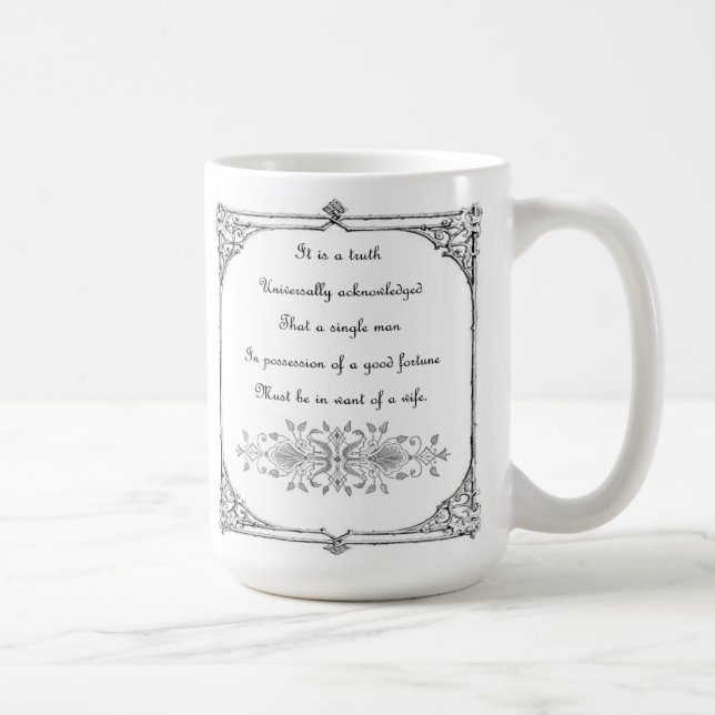 Mug Fierté de Jane Austen et inspiration de préjudice (Droite)