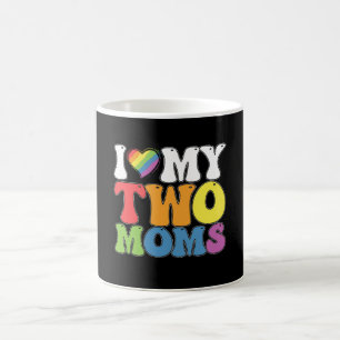 Mug Fierté LGBT J'Aime Mes Deux Moms Soutien Lesbien G