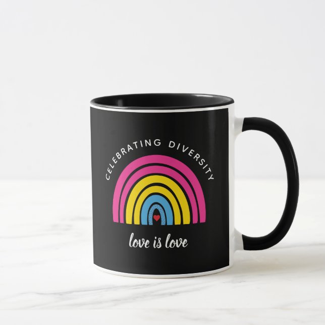 Mug Fierté Pansexuelle Célébrer la diversité L'amour e (Droite)
