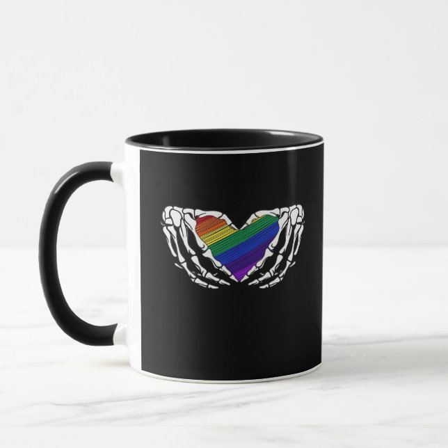 Mug Fierté - Squelette Mains Tenant Coeur Classique (Gauche)