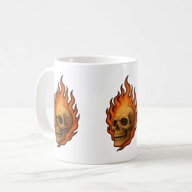 Mug Fiery Skull Bold Halloween Energy (Devant gauche)