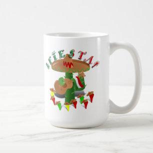 Mug Fiesta Cactus avec guitare et poivrons dansants
