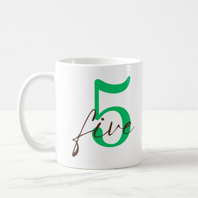 Mug Fifth 5 Year Anniversary with Personalization (Gauche)