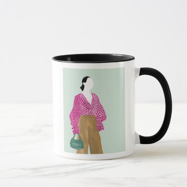 Mug Figure de mode debout - Pointe Polka haut (Droite)