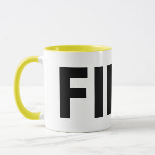 Mug FIKA Gras Musique jaune, noire et blanche