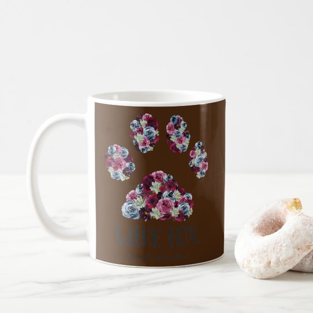 Mug Fil Fox Terrier Mama Floral Paw Dog Maman  (Avec donut)