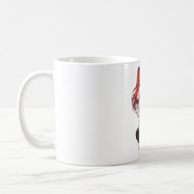 Mug fille anime avec cheveux rouges (Gauche)