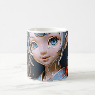 Mug Fille Anime en Porcelaine sous les Lumières de Lan