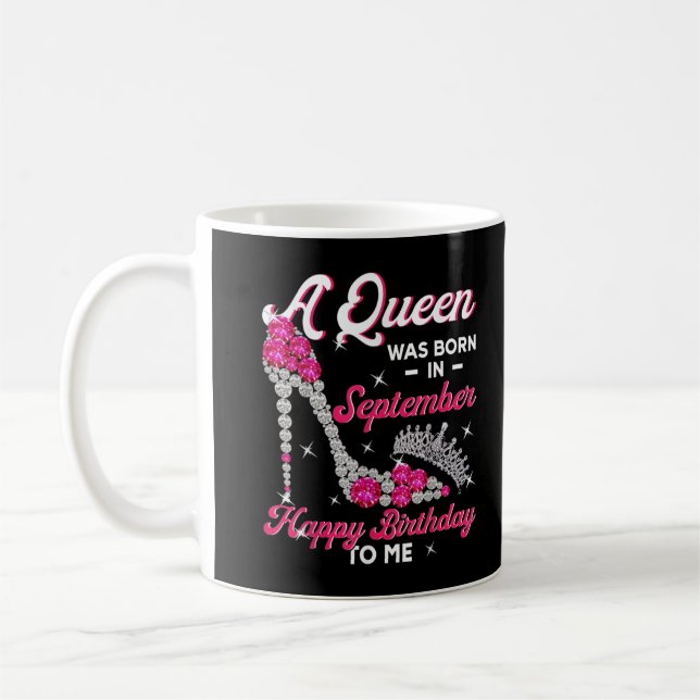 Mug Fille Anniversaire Cadeau Femmes Une Reines Est Né (Gauche)
