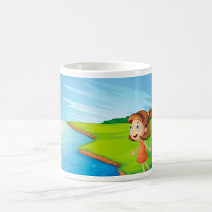 Mug Fille au paysage naturel au bord de la rivière