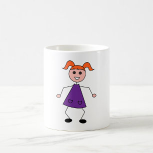 Mug Fille aux cheveux roux en figure bâton dans une ro