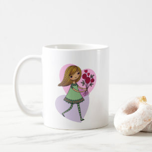 Mug Fille aux fleurs