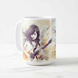 Mug Fille avec musique rock vibes