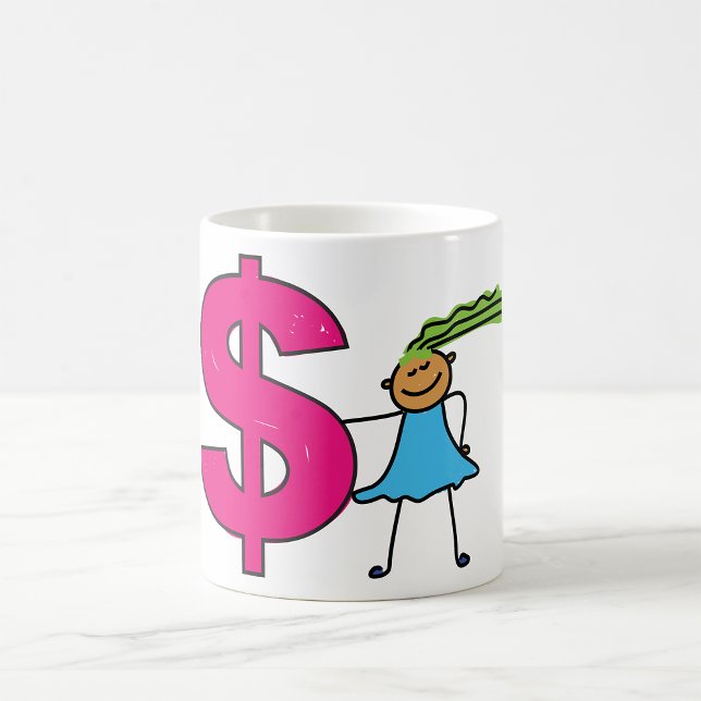 Mug Fille Avec Un Panneau Dollar (Créateur téléchargé)