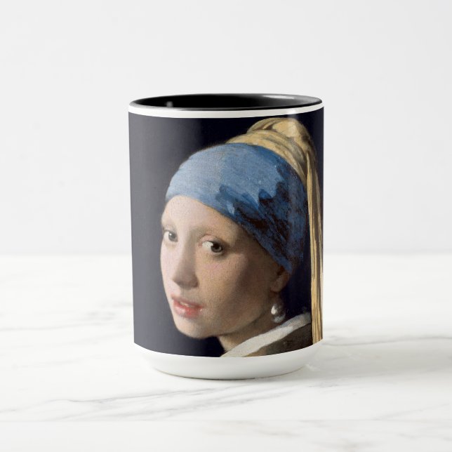 Mug Fille avec une perle oreille-Johannes Vermeer Smal (Centre)