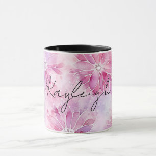 Mug Fille Blush Rose Chic Lavande Florale