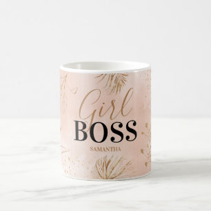 Mug Fille branchée rose et or Nom de la fille