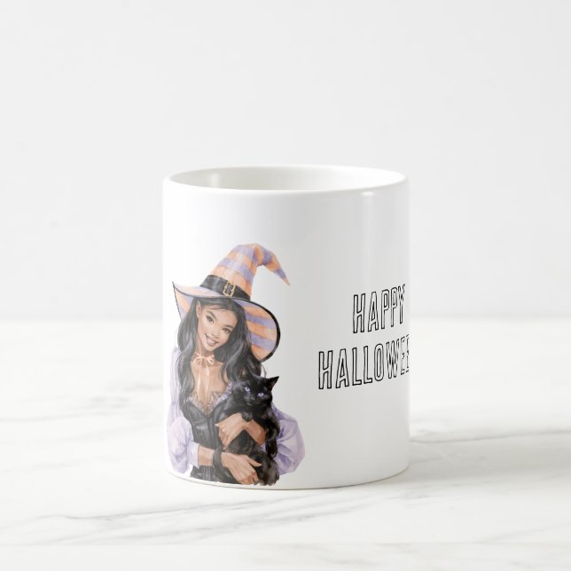 Mug Fille Chat Noir Halloween (Centre)