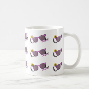 Mug Fille cool - soleil et lunettes de soleil sur blan
